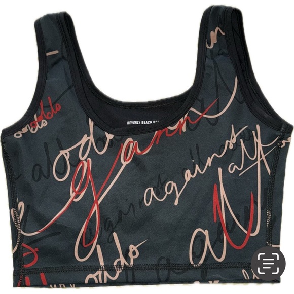 Beverly Beach Body Tops - BEVERLY BEACH BODY Against All Odds Script Print Crop Top NWT Size